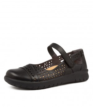 Black / Black Women Ziera Selmah (Extra Wide, Adjustable Fit) Mary Janes | Z-572319