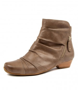 Grey Brown Women Ziera Camryn (Extra Wide) Boots | Z-408572