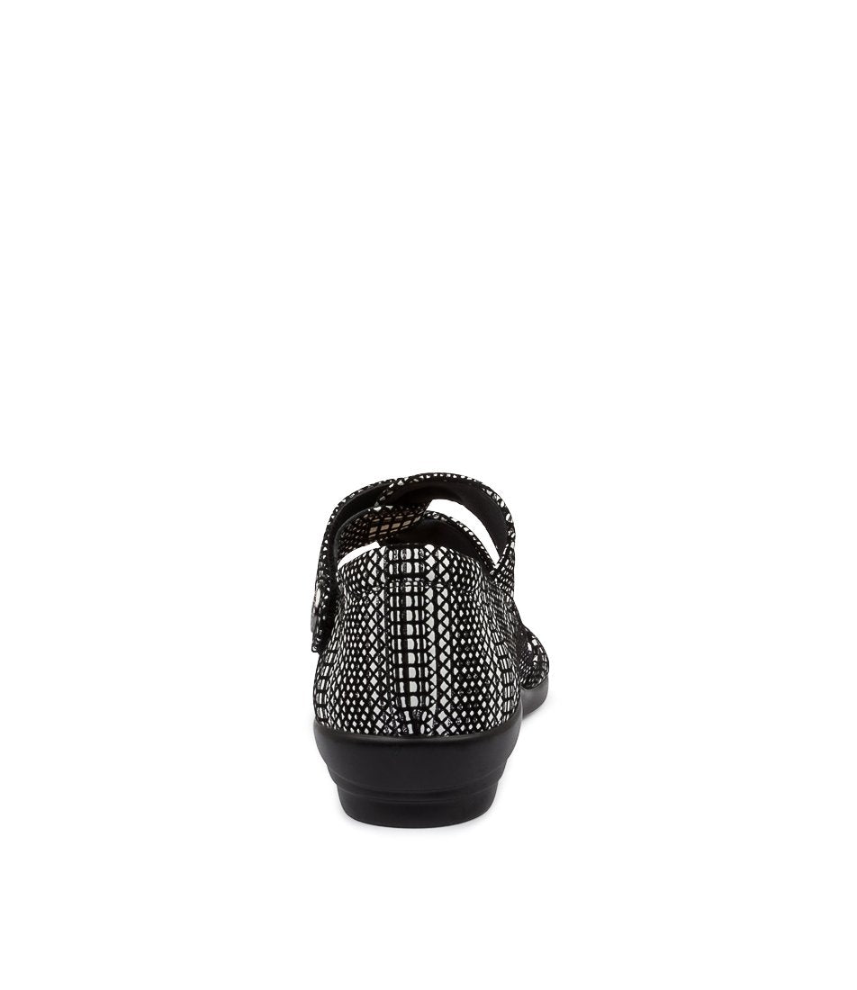 Black White Women Ziera Doxie (Wide) Sandals | Z-847239