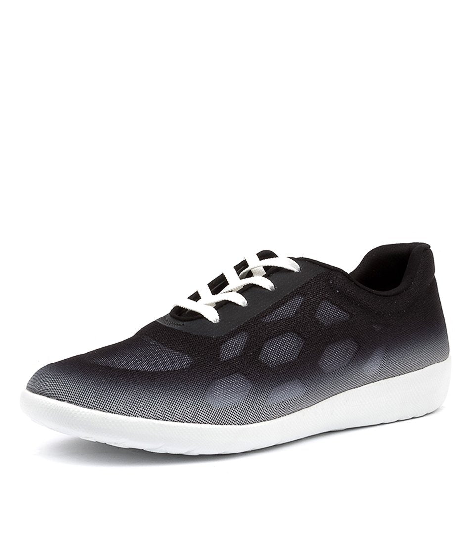 Black White Women Ziera Umbria (Extra Wide, Adjustable Fit) Sneakers | Z-046937