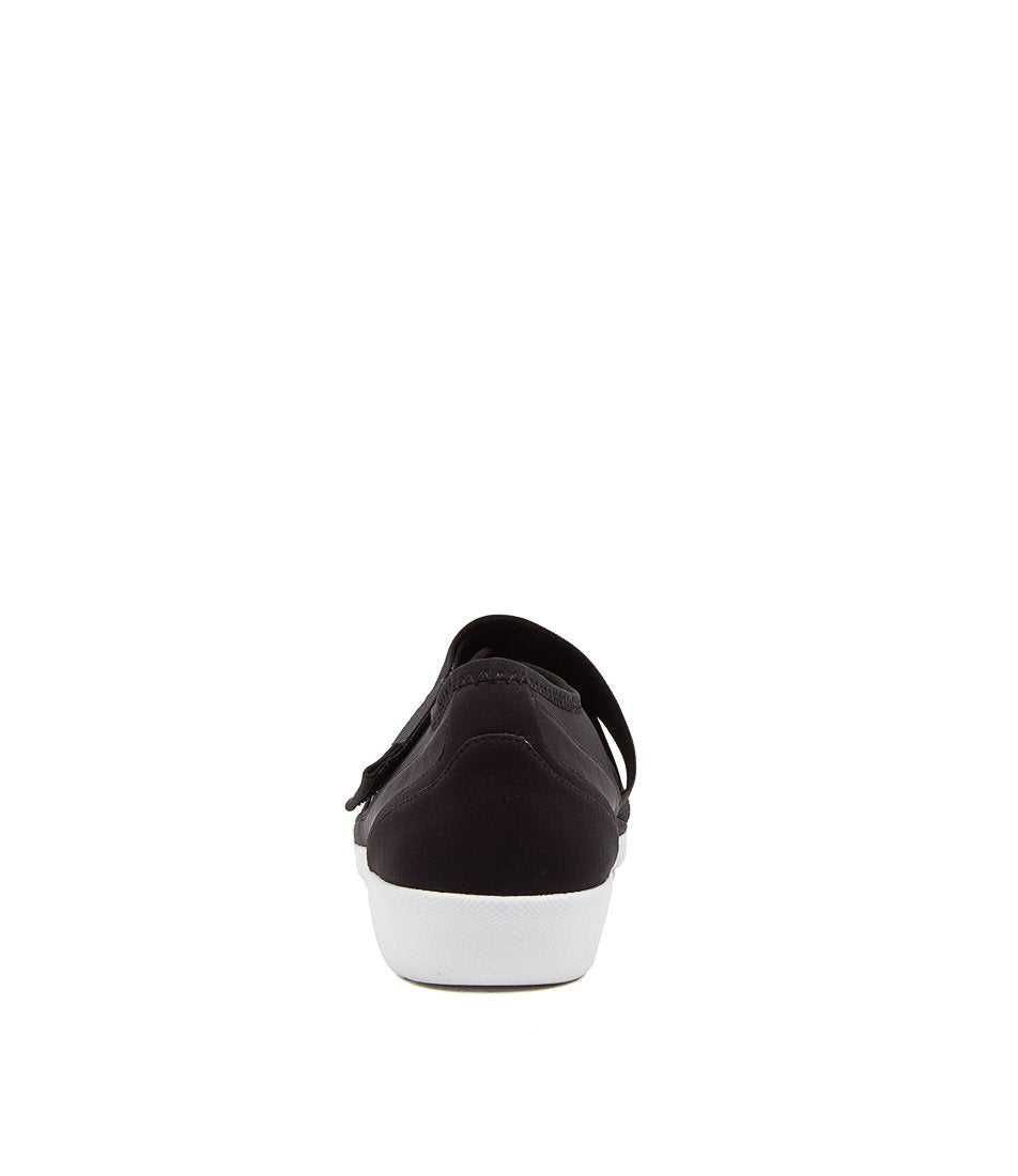 Black White Women Ziera Urban (Wide, Adjustable Fit) Sneakers | Z-810546