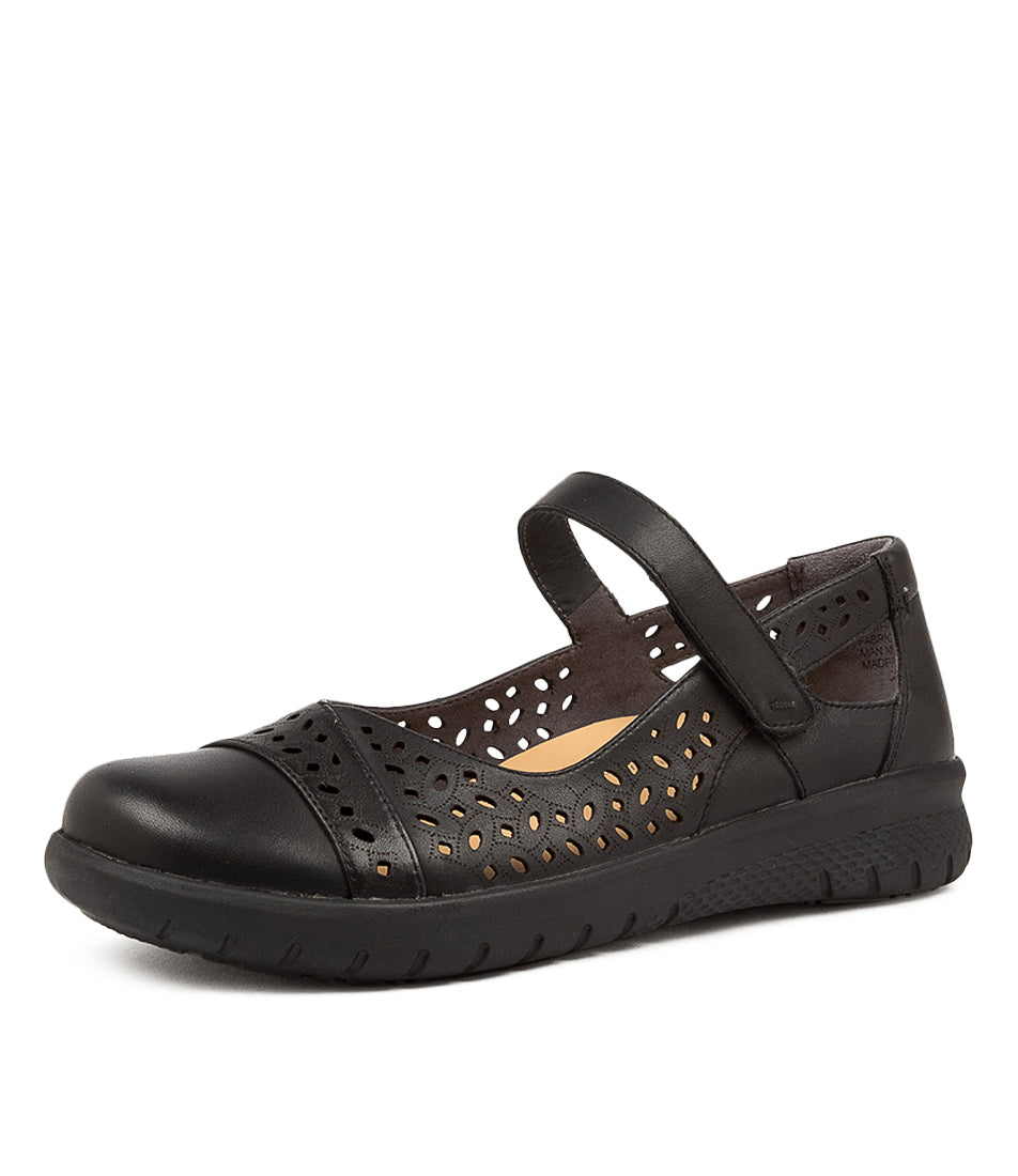 Black / Black Women Ziera Selmah (Extra Wide, Adjustable Fit) Mary Janes | Z-572319