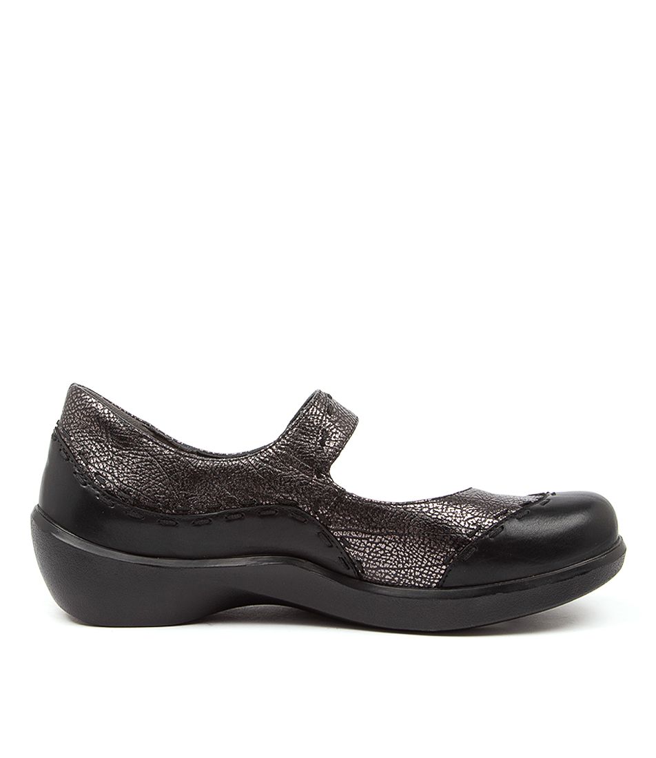 Black / Blue Grey Women Ziera Gummibear (Extra Wide) Mary Janes | Z-234857