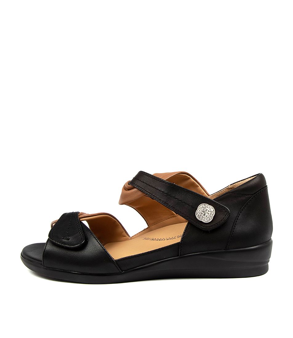 Black / Brown Women Ziera Doxie (Wide) Sandals | Z-857940