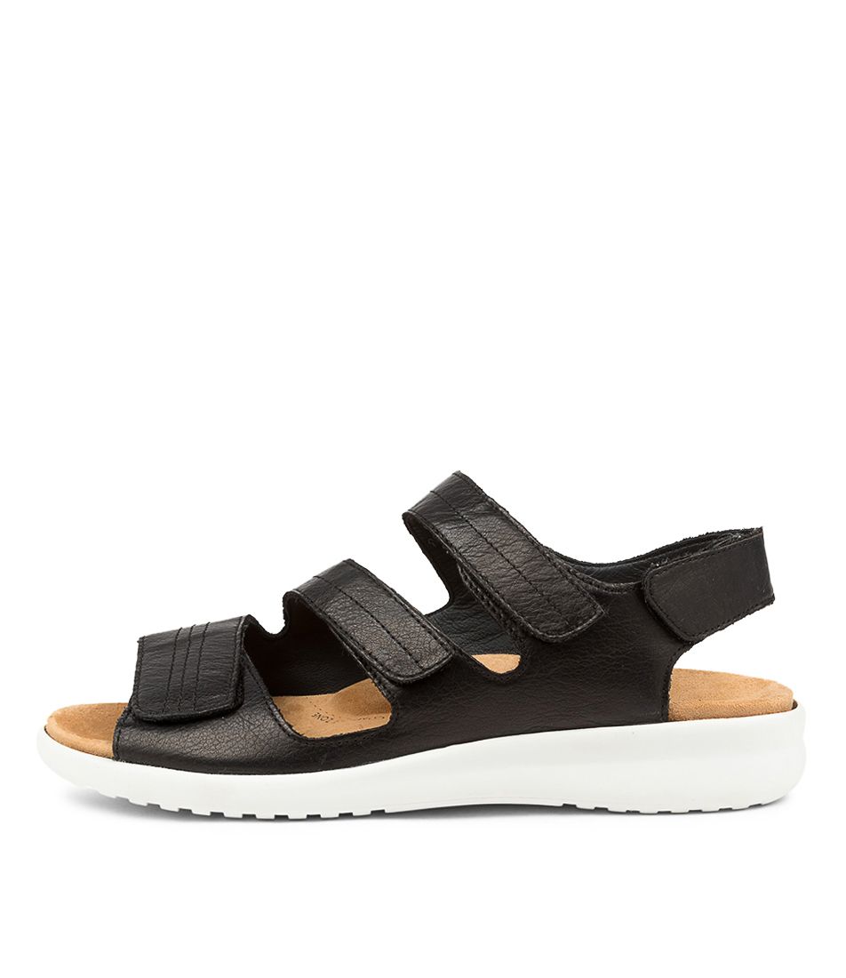 Black / White Women Ziera Bonny (Wide) Sandals | Z-926301