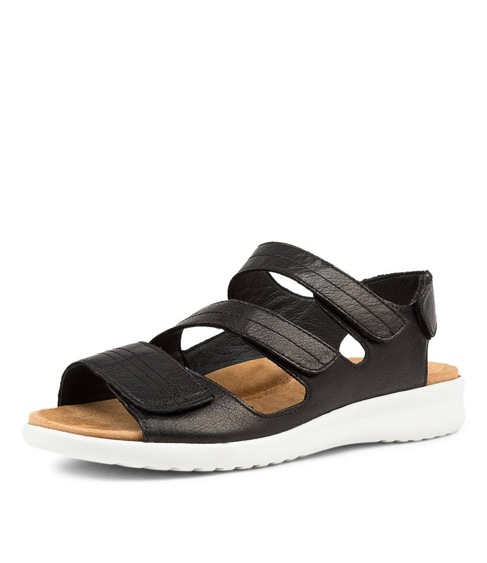 Black / White Women Ziera Bonny (Wide) Sandals | Z-926301