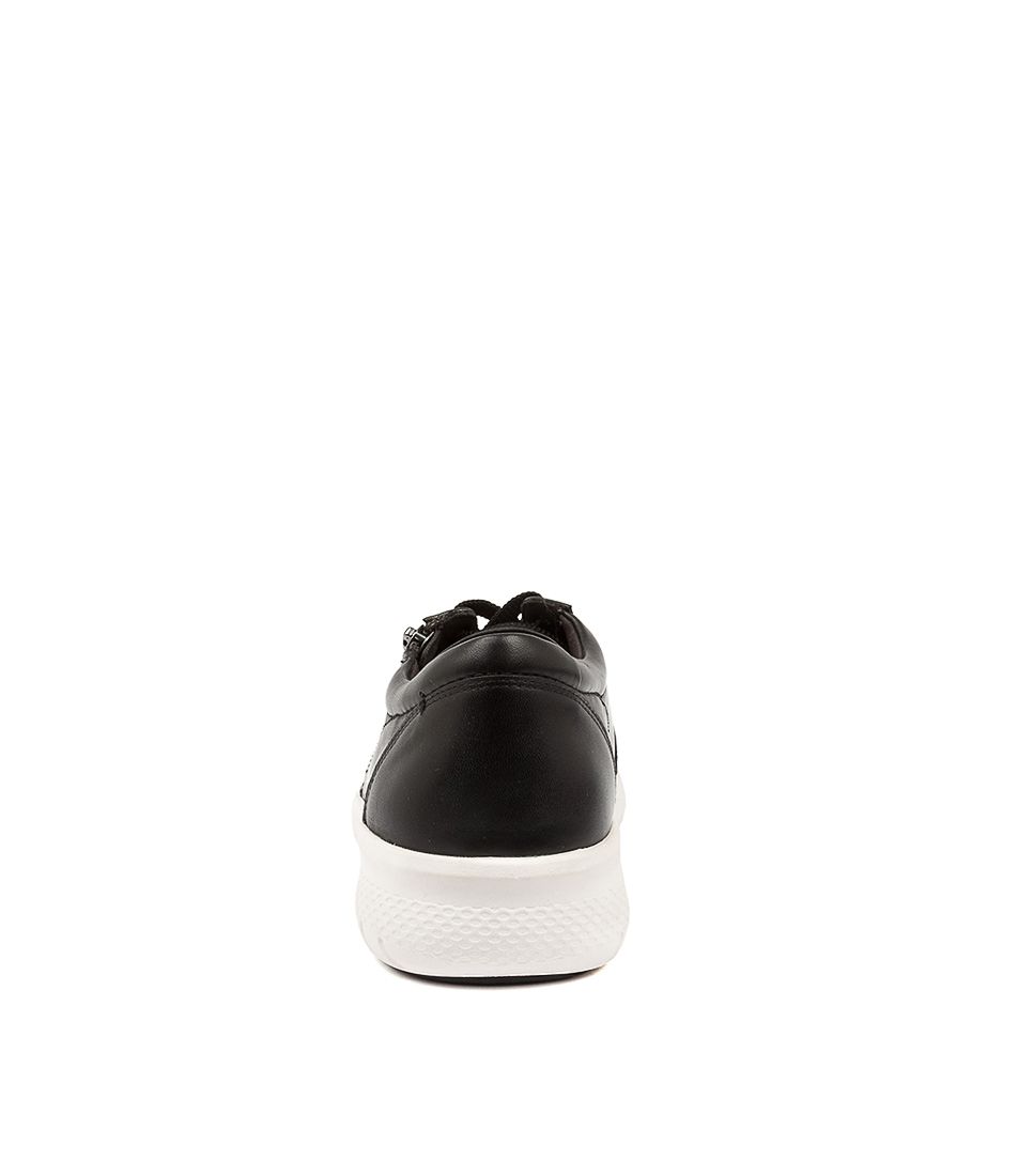 Black / White Women Ziera Solar (Extra Wide, Adjustable Fit) Sneakers | Z-659142