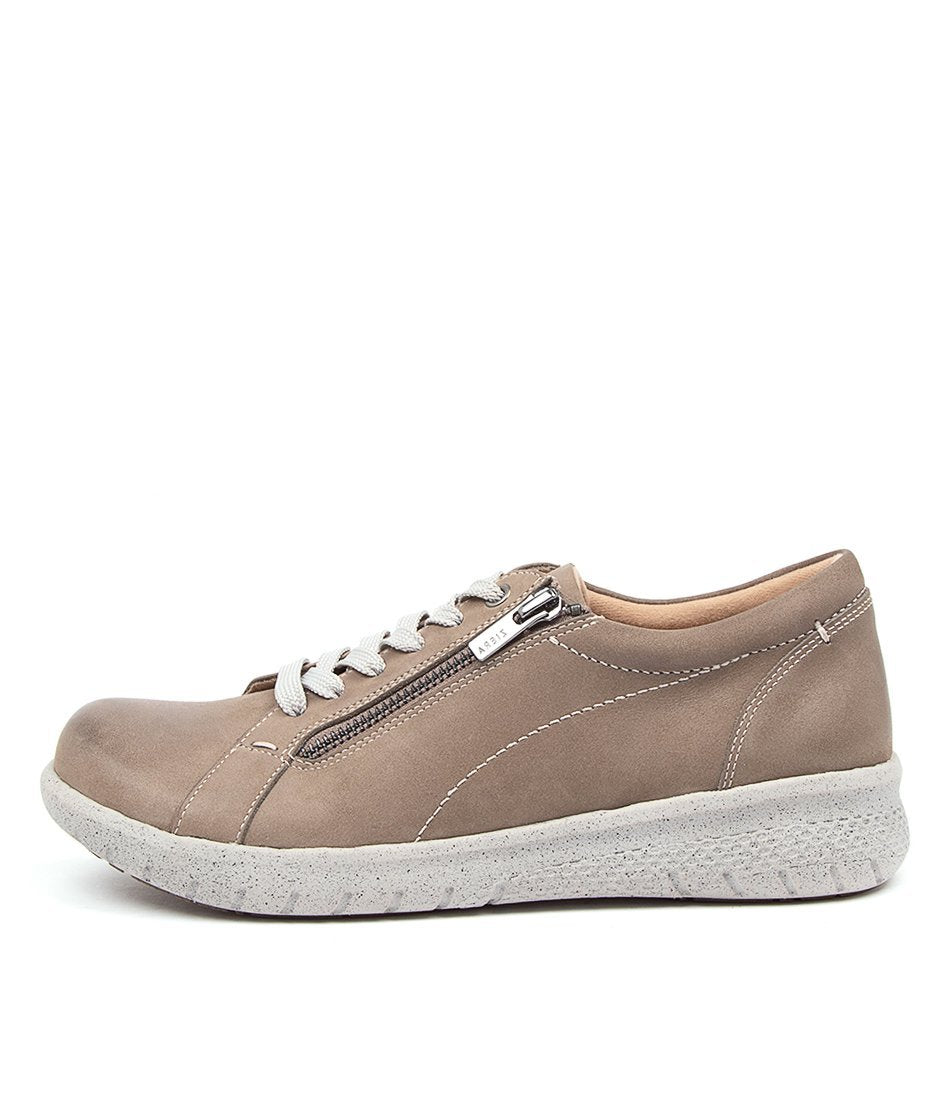 Grey Brown Women Ziera Solar (Extra Wide, Adjustable Fit) Sneakers | Z-590832