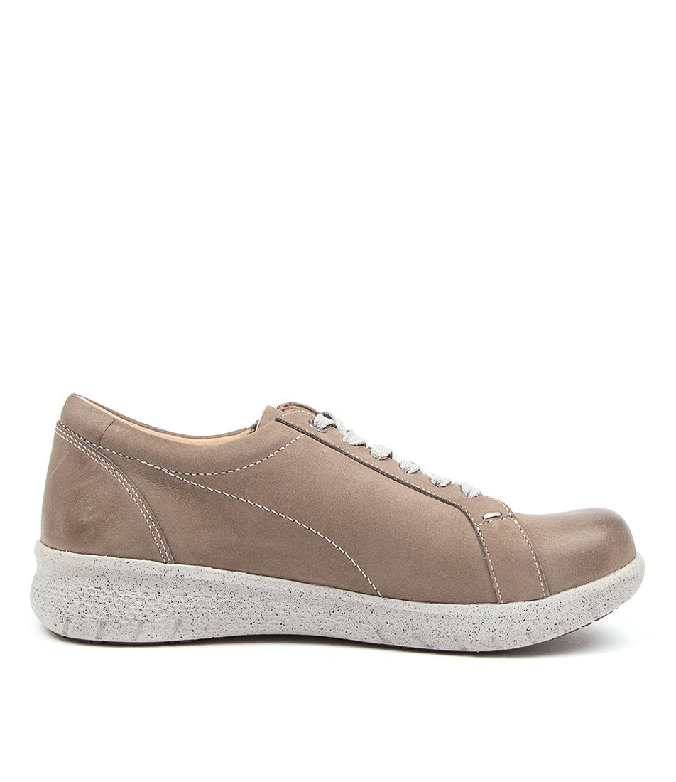 Grey Brown Women Ziera Solar (Extra Wide, Adjustable Fit) Sneakers | Z-590832